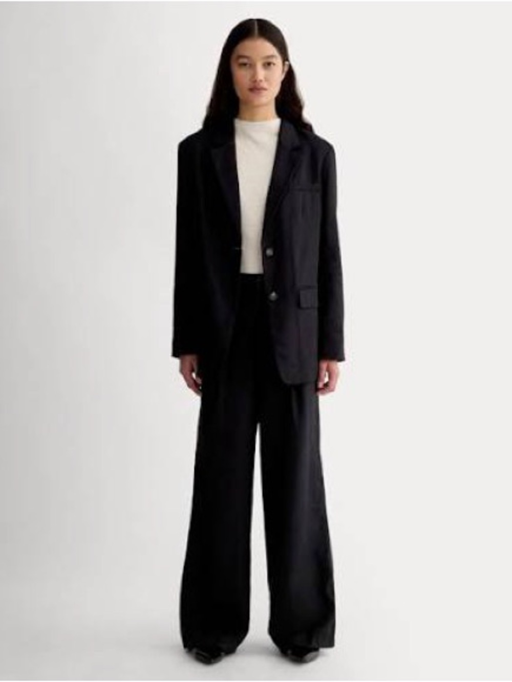 Everlane Way High Drape Wide Leg 100% Linen Trousers - Picture 2 of 7